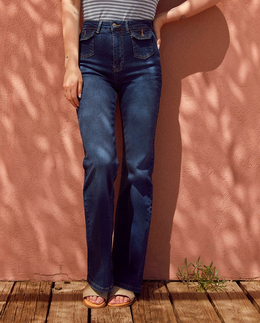 Imagen 0 de Vaquero long flare bolsillos frontales de mujer