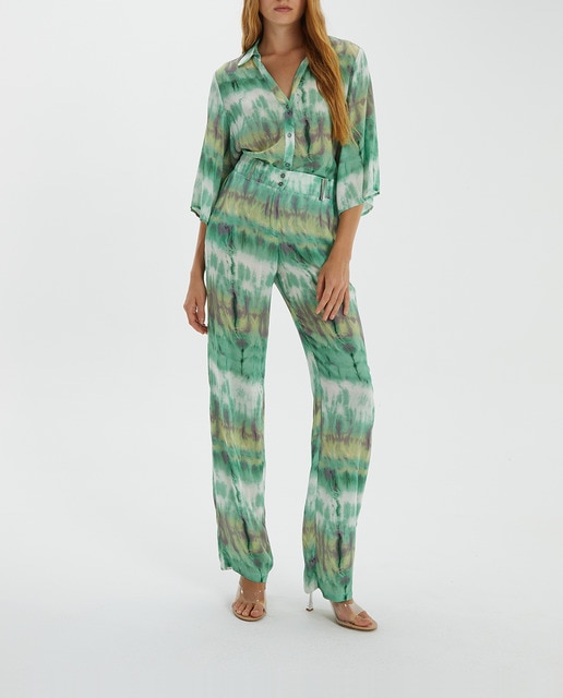 Imagen 0 de Pantalón de mujer estampado ancho goma elástica