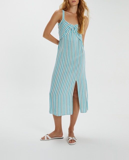 Imagen 0 de Vestido midi estampado de rallas