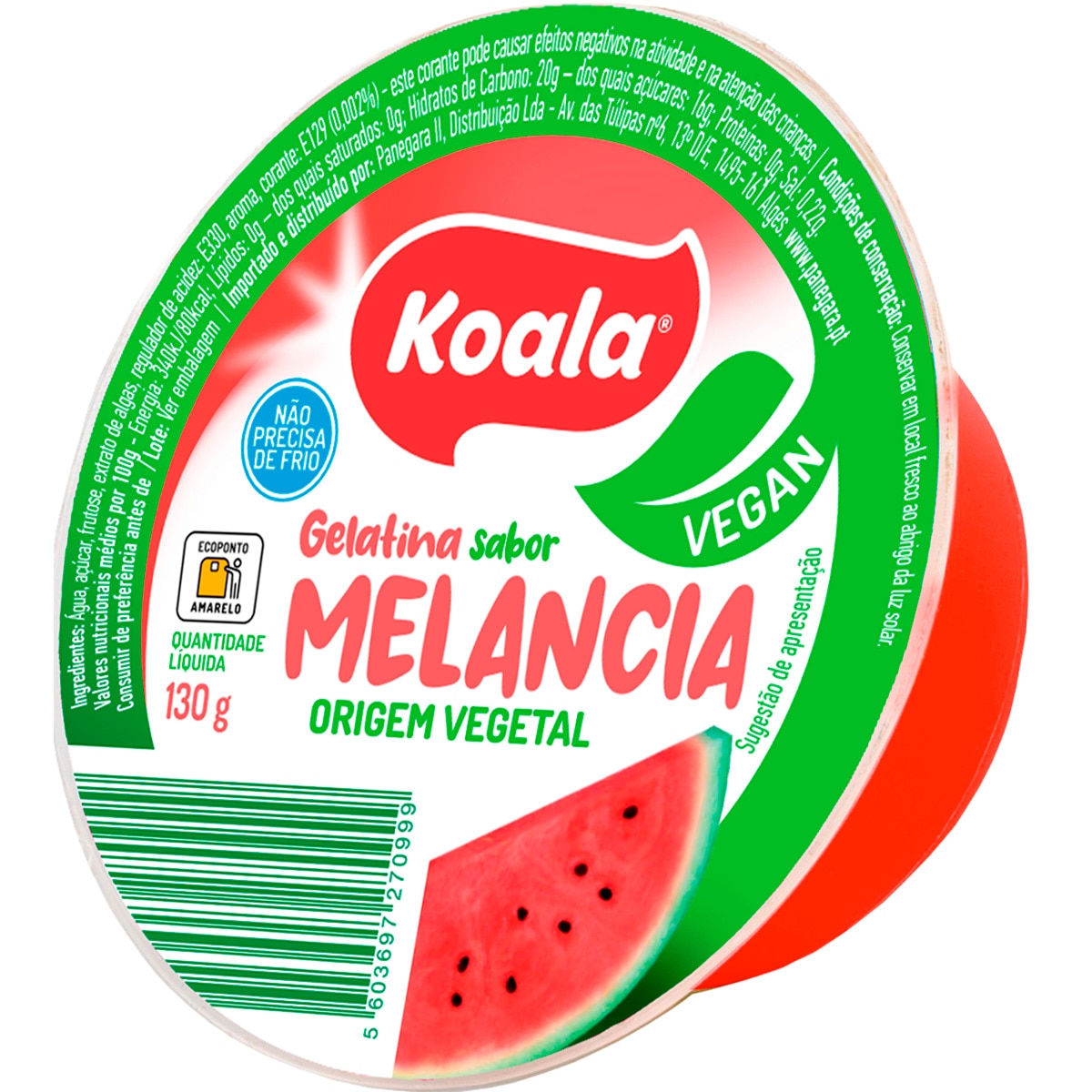 Gelatina Vegetal de Melancia embalagem 130 g