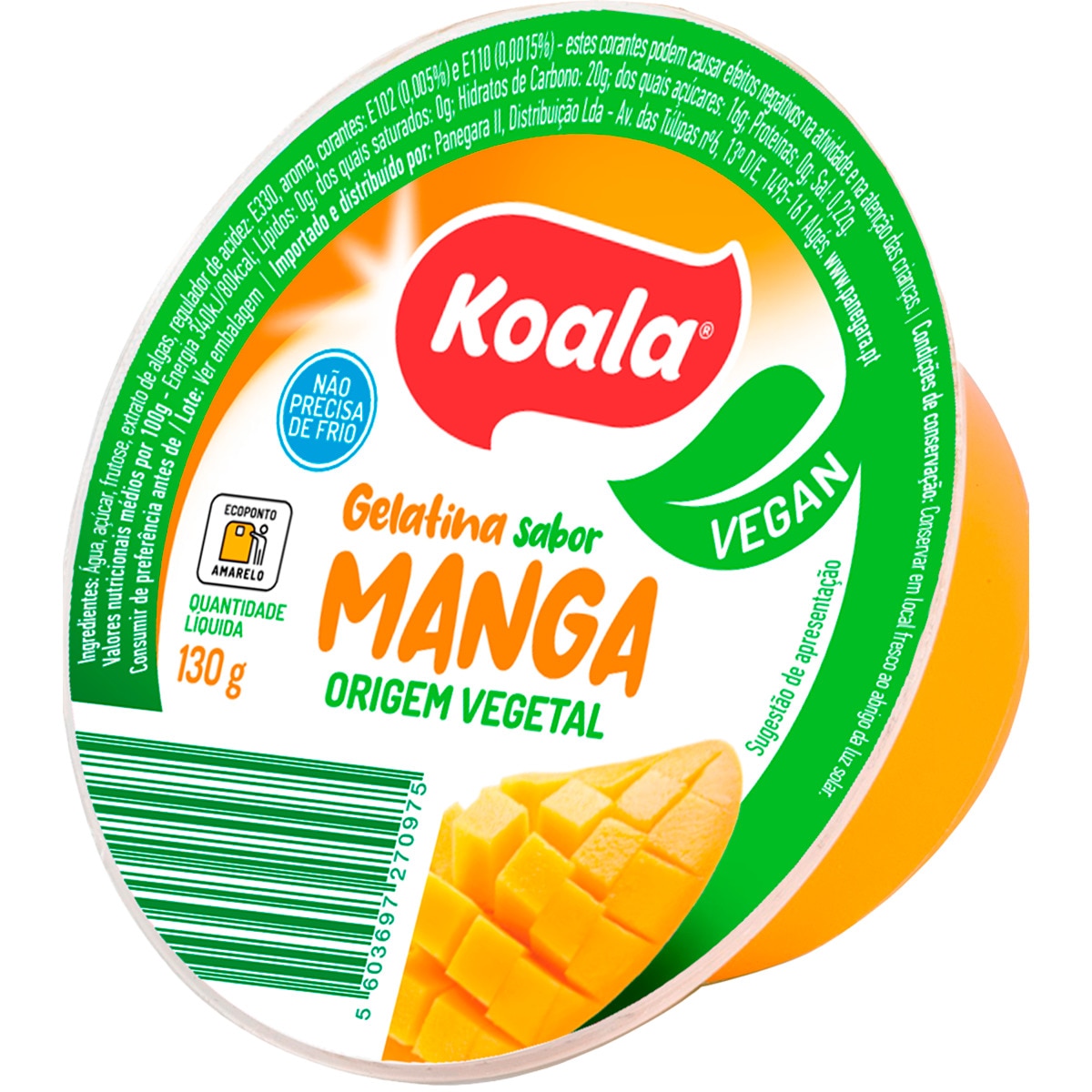 Gelatina Vegetal de Manga embalagem 130 g
