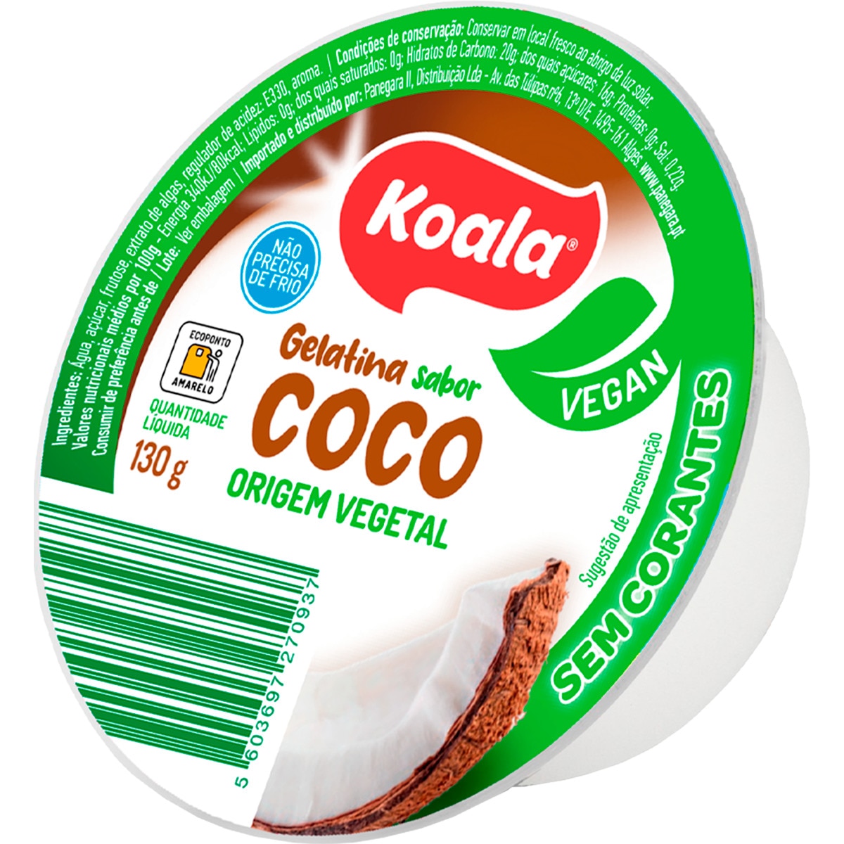 Gelatina Vegetal de Coco embalagem 130 g