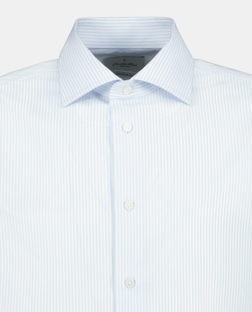 Camisa Clássica de Manga Comprida Non Iron Azul-5