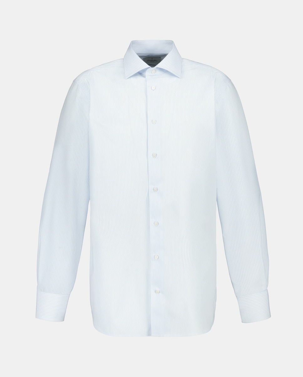 Camisa Clássica de Manga Comprida Non Iron Azul-4