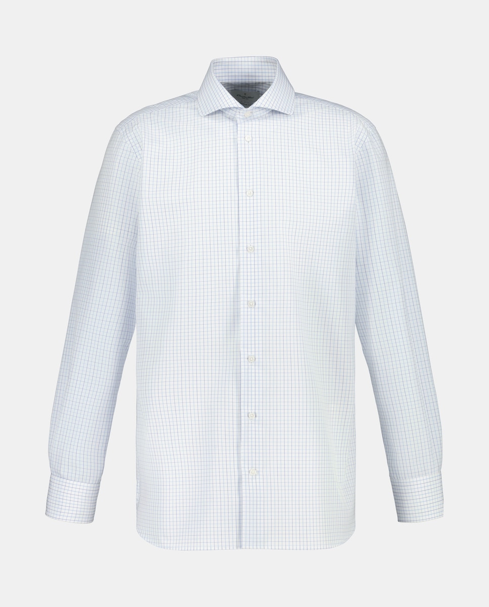 Camisa Clássica de Manga Comprida Non Iron Azul-4
