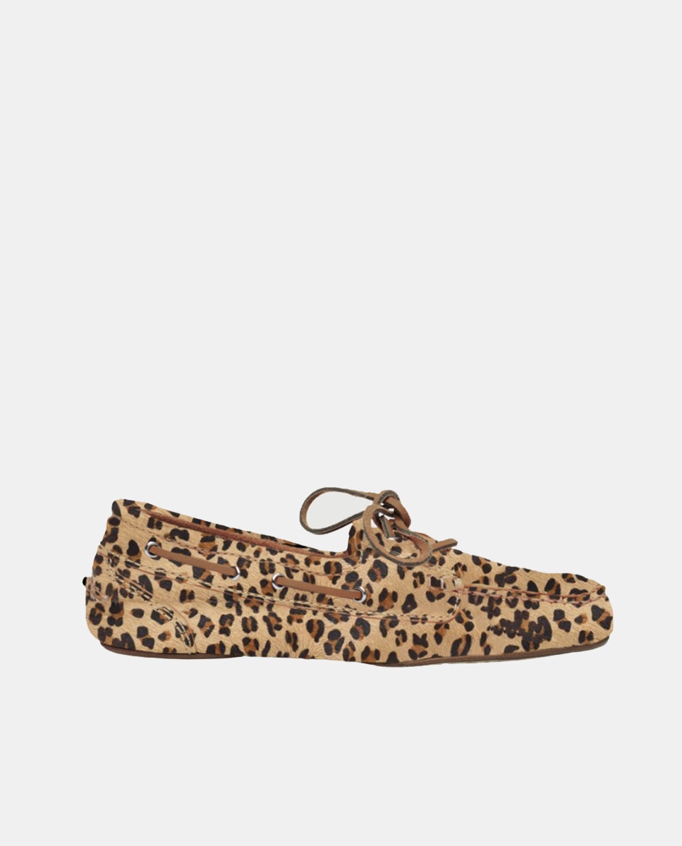 Boat Shoe In Calf Hair Castanho-1