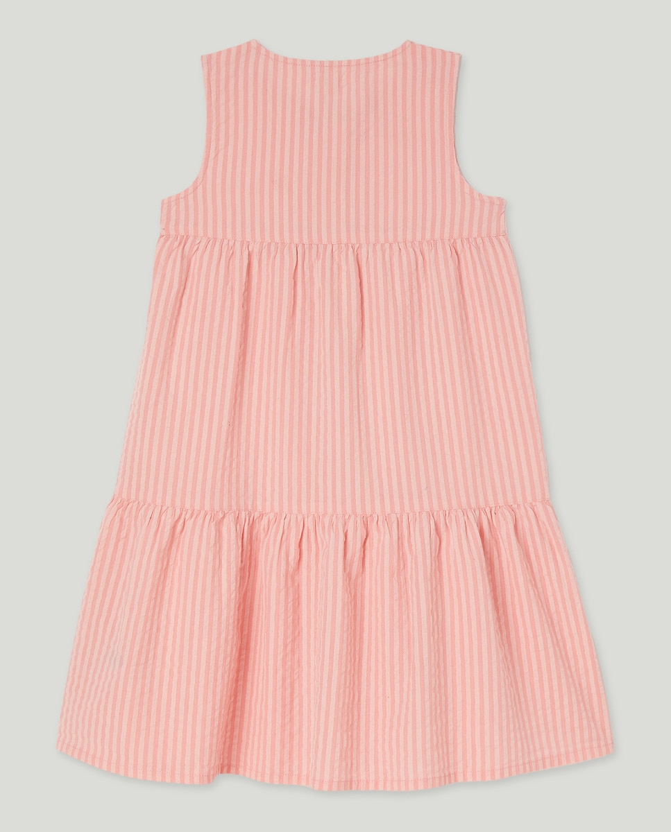 Vestido niña seersucher rayas Rosa-2