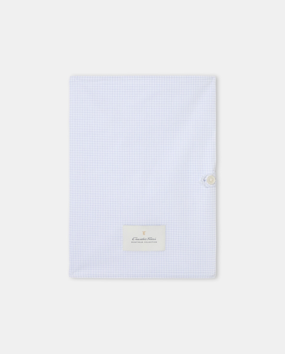 Pijama de Popelina aos Quadrados Branco-5