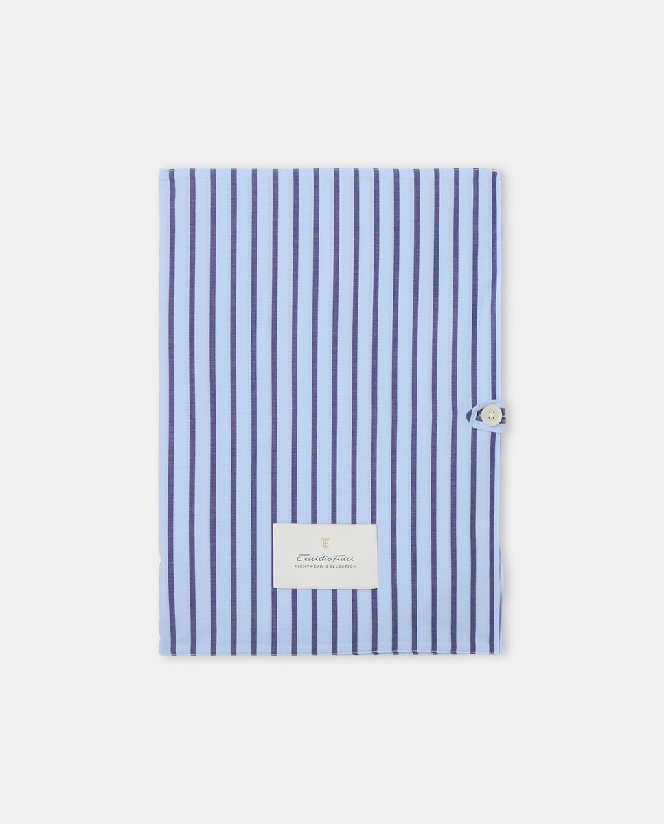 Pijama de Popelina às Riscas Azul-marinho-5