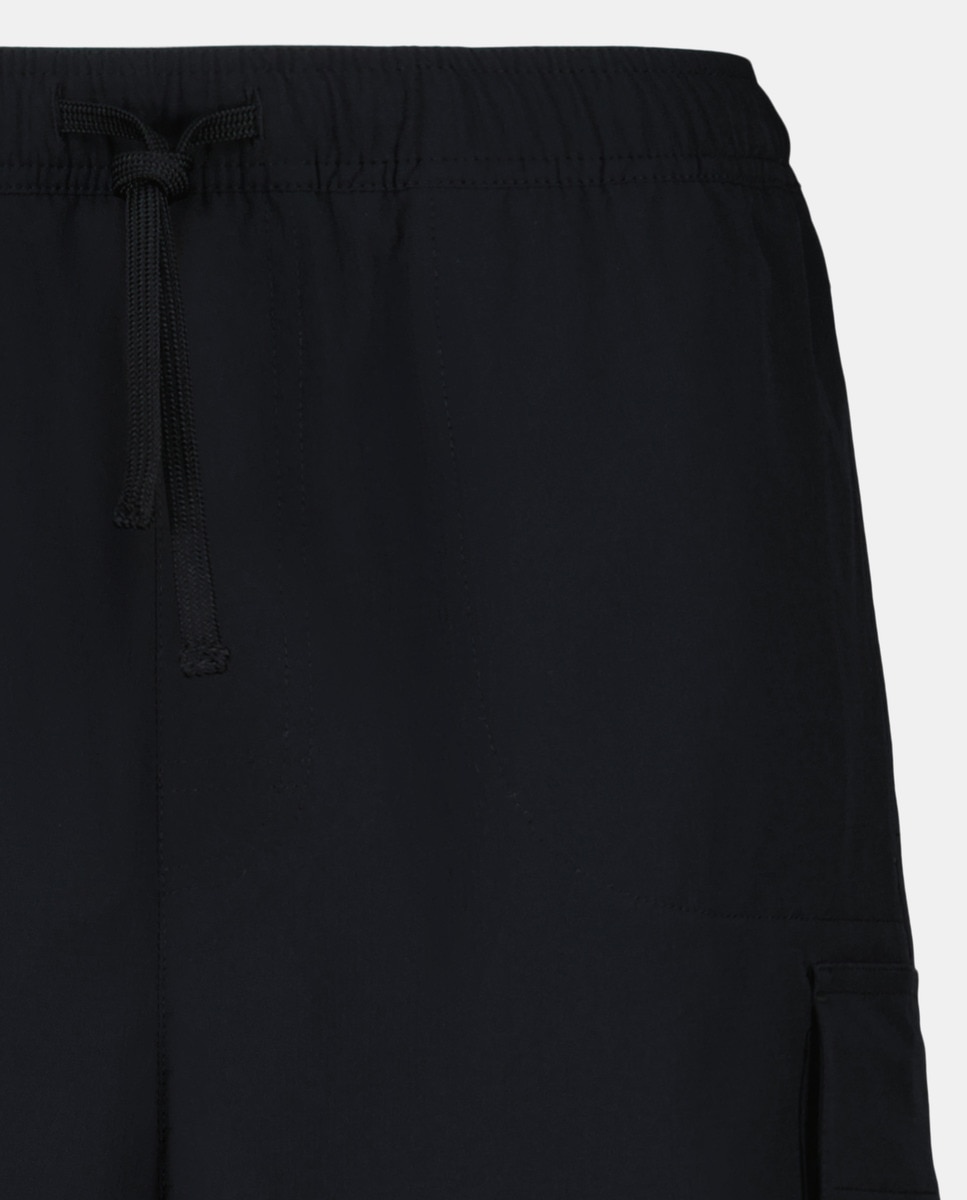 Calções de Banho Cargo Lisos com Dois Bolsos Laterais Preto-4