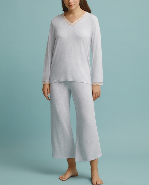 Imagen 0 de Camiseta de pijama de mujer con escote pico