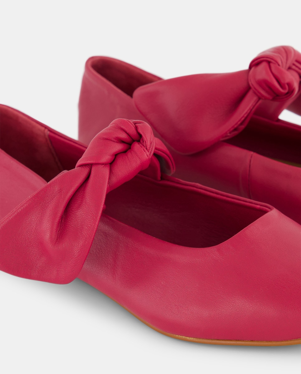Bailarina de mujer de piel detalle lazo Granate-5