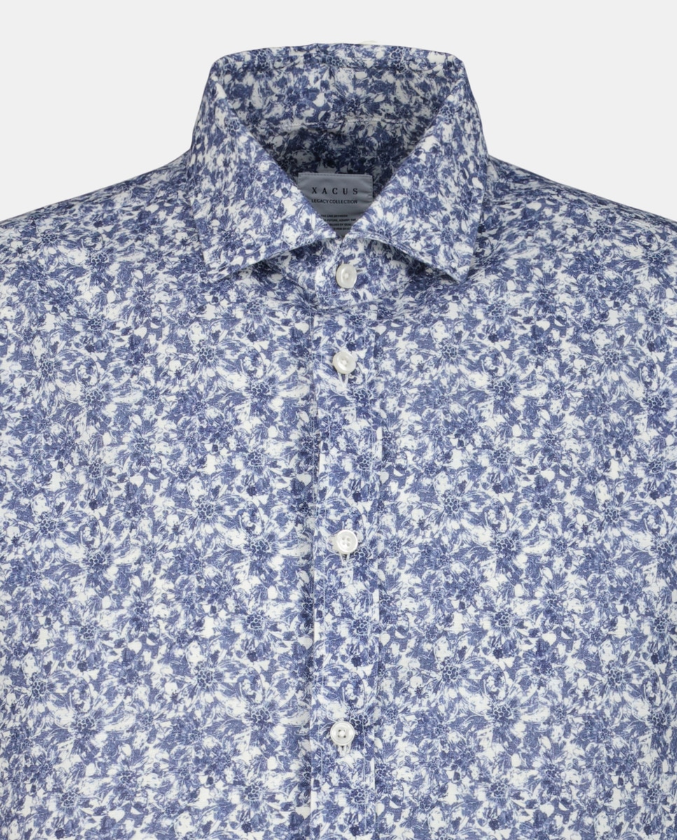 Camisa Italiana de Corte Regular Desportivo Azul-5