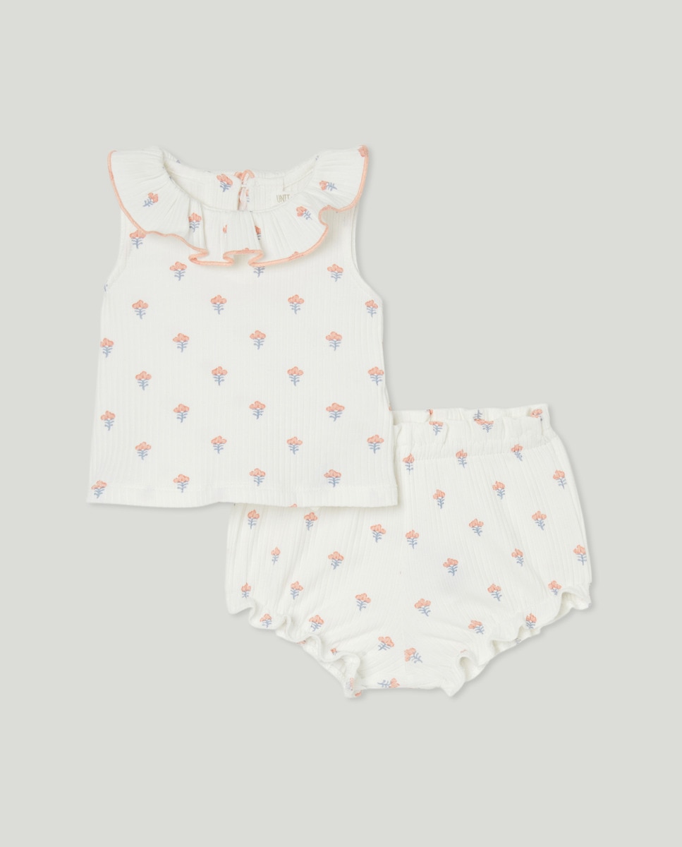 Pijama de bebé 2 piezas sello Crudo-1
