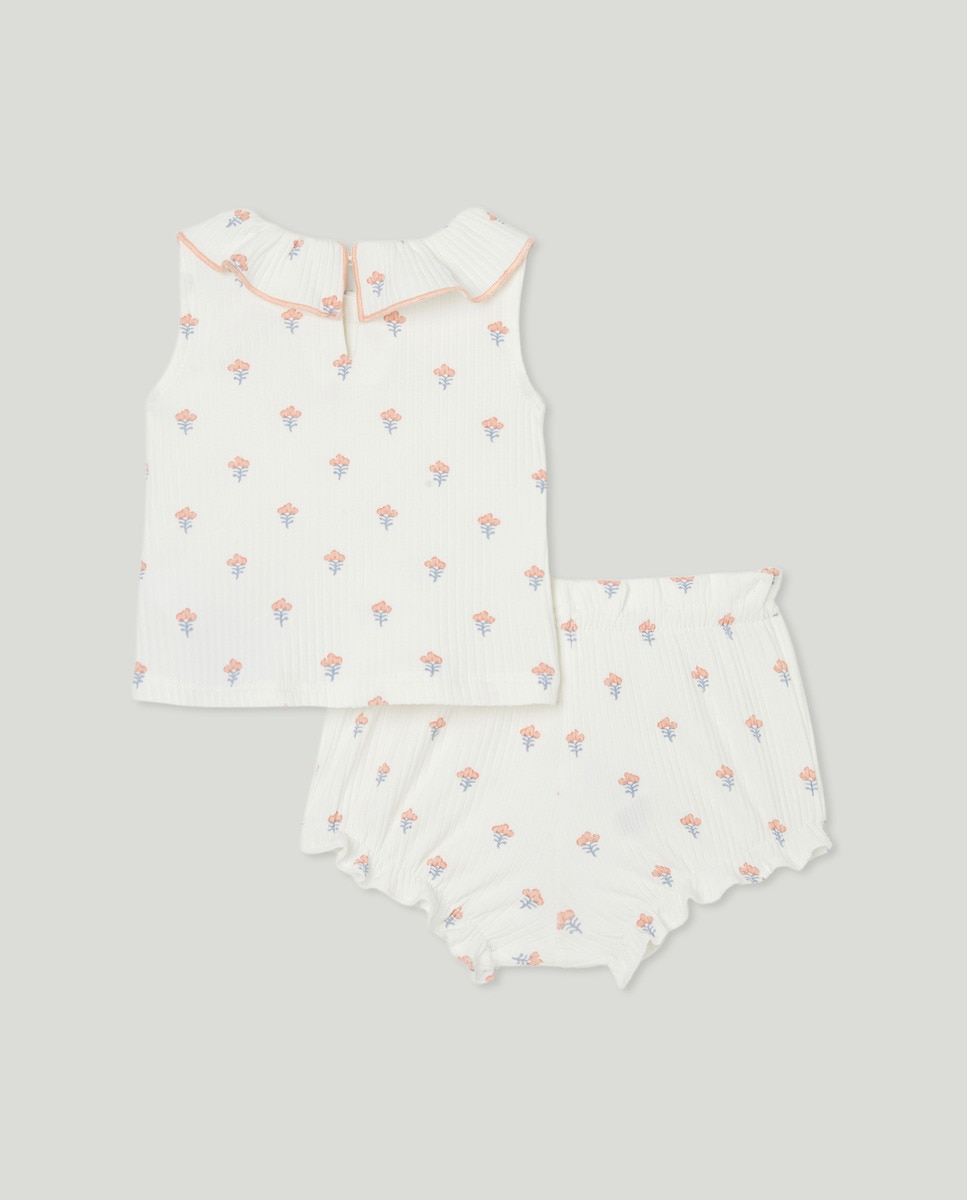 Pijama de bebé 2 piezas sello Crudo-2