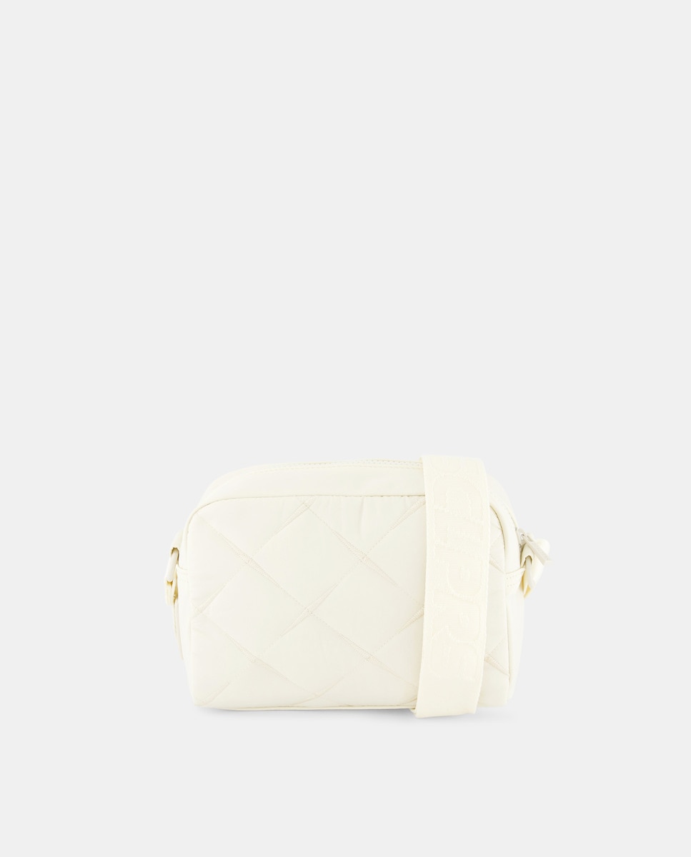 Mala com Alça Dupla Pequena NY Quilted Fabric Bag - Bege Bege-1