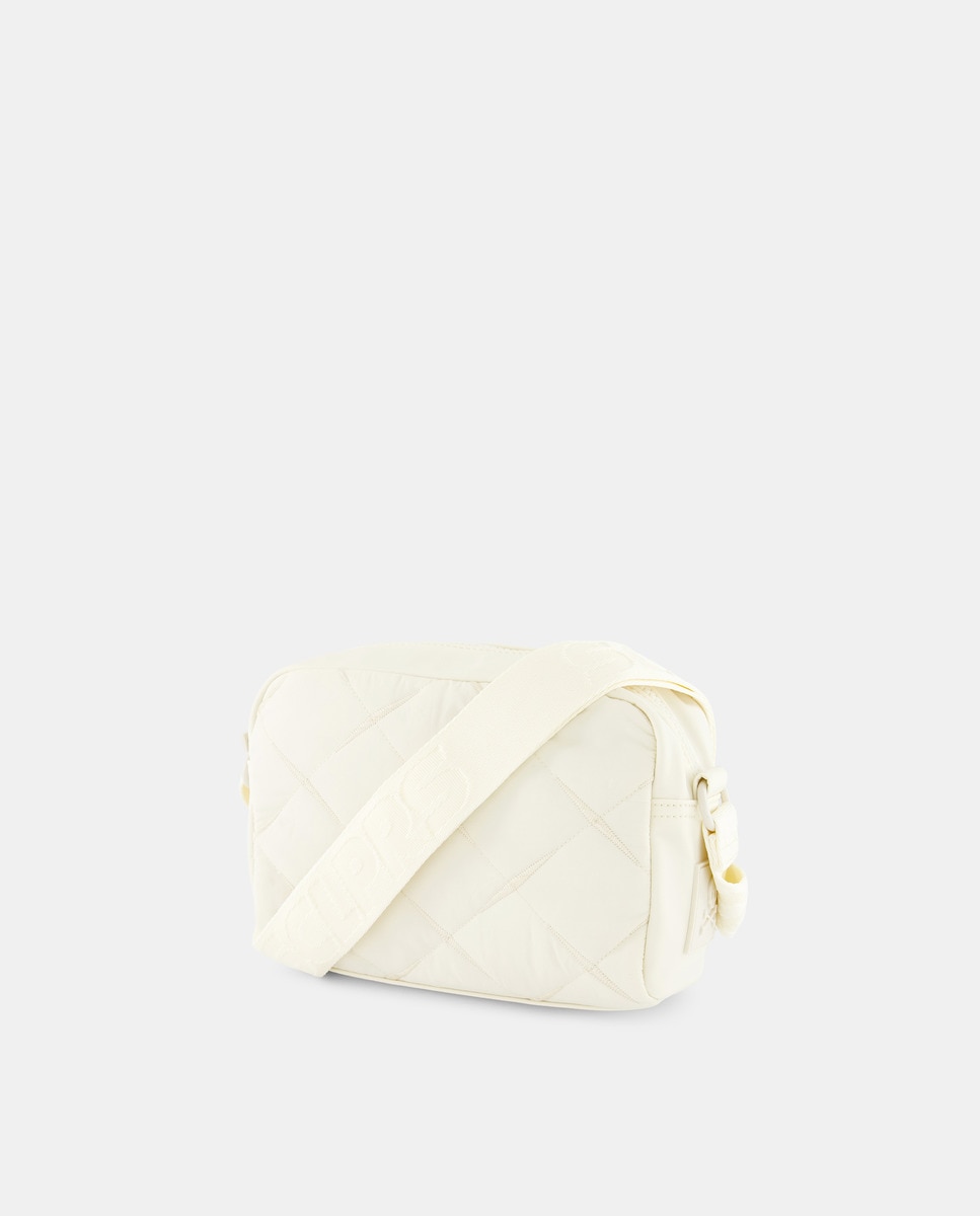 Mala com Alça Dupla Pequena NY Quilted Fabric Bag - Bege Bege-2