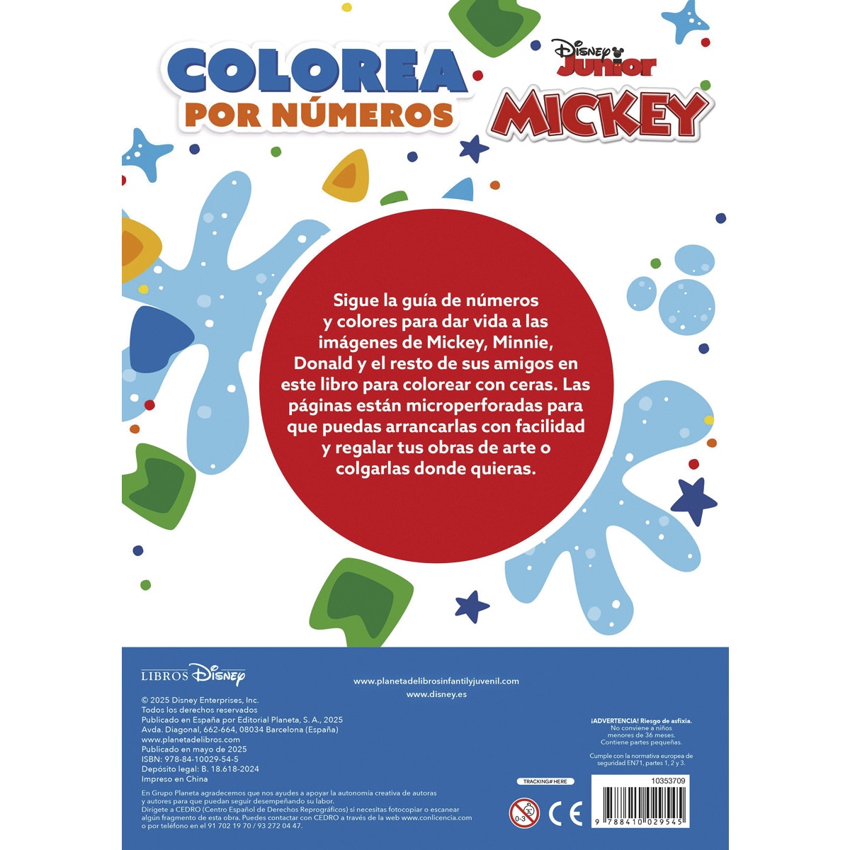 Mickey. Colorea por números con ceras: Con 8 ceras de colores 2