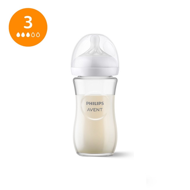 Imagen 0 de Biberónde cristal 240ml Philips Natural Response, Tetina flujo 3 medio