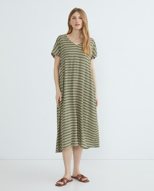 Imagem 0 de Vestido Midi sem Mangas e com Decote Redondo