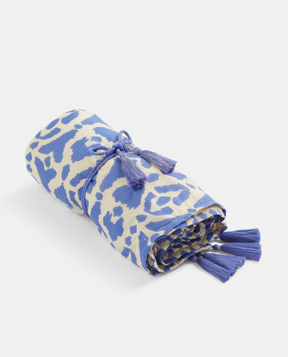 Toalha de Praia com Animal Print 400 Azul-3