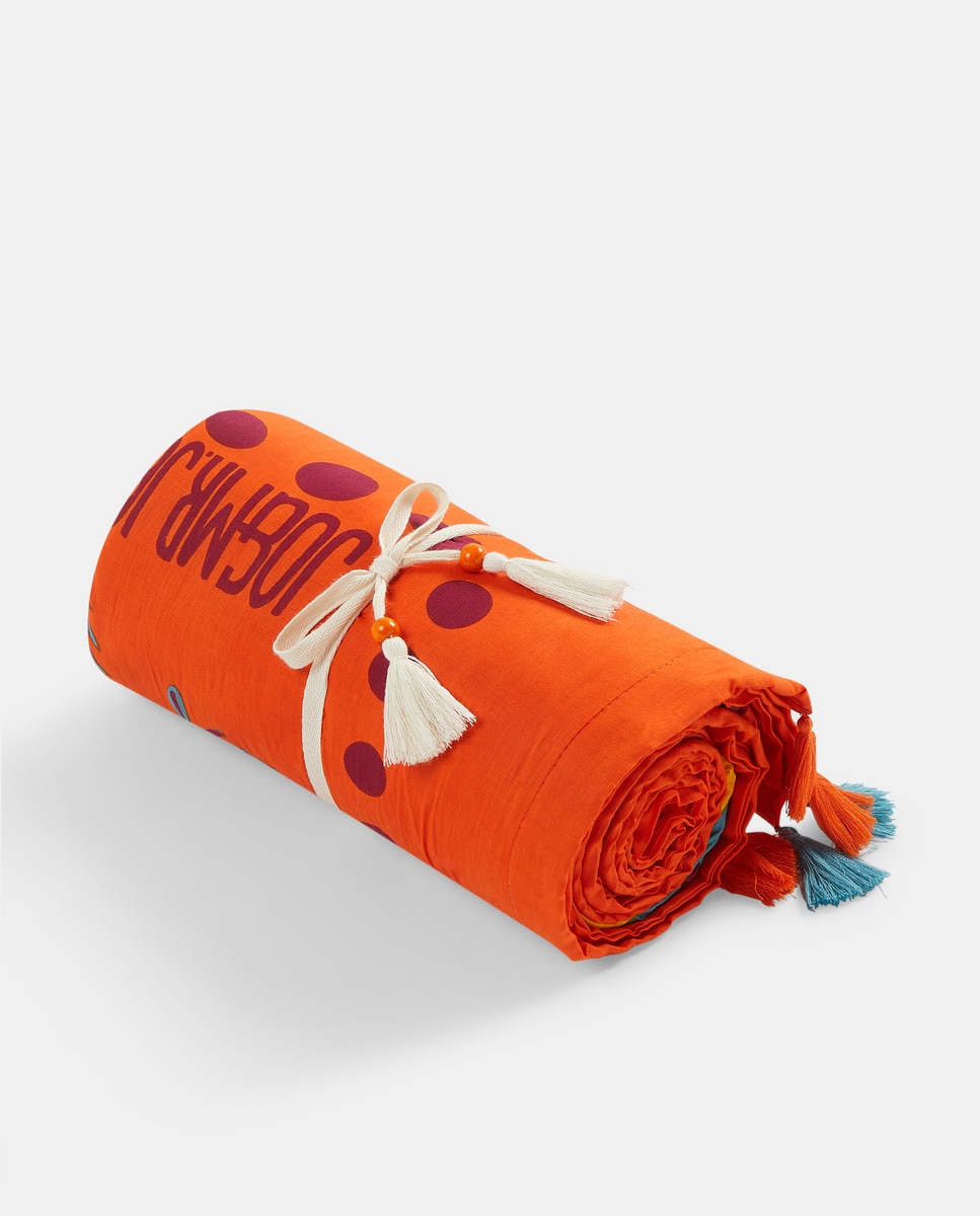 Toalha de Praia com Estampado de Selva 660 Laranja-3