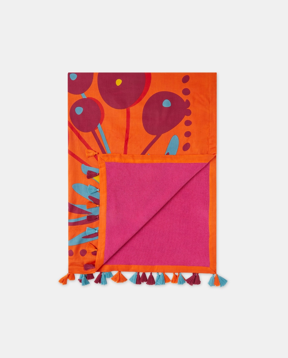 Toalha de Praia com Estampado de Selva 660 Laranja-1