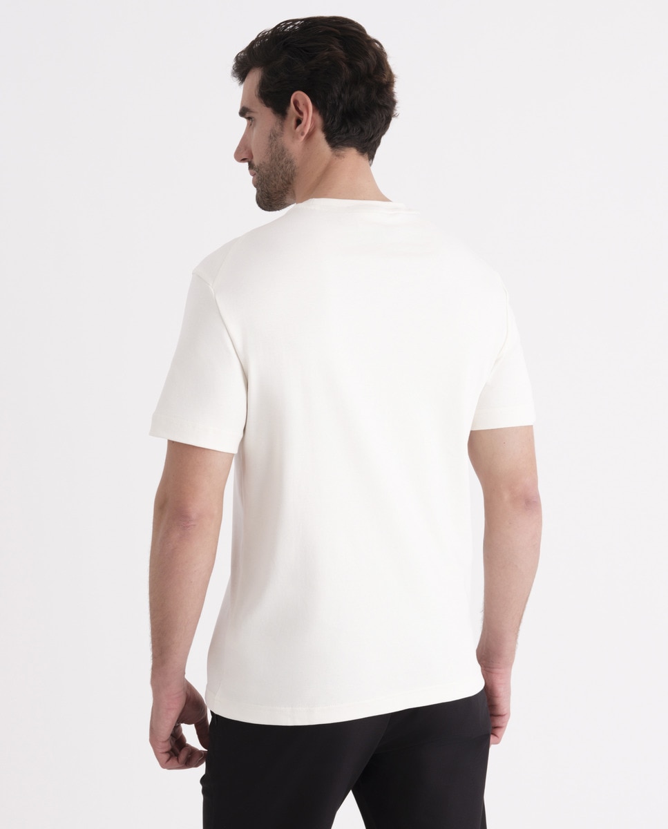 T-shirt com Bordado em Textura Cru-2