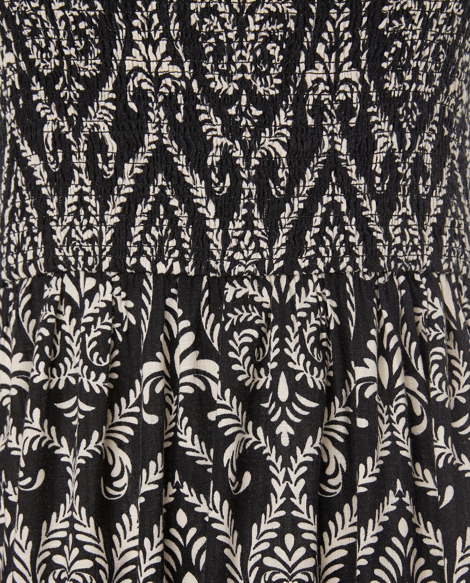 Vestido comprido com Favos de Mel Preto-5