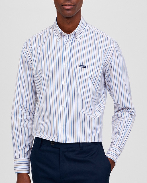 Imagen 0 de Camisa de hombre classic fit multirayas algodón