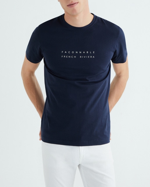 Imagen 0 de Camiseta manga corta letras frontal azul marina
