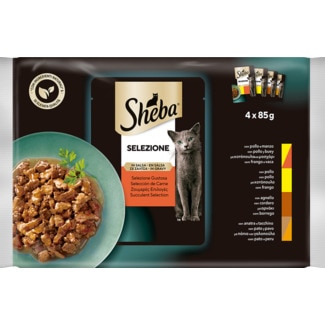 Alimento Húmido para Gato Carne 4X85g embalagem 340 g - Sheba