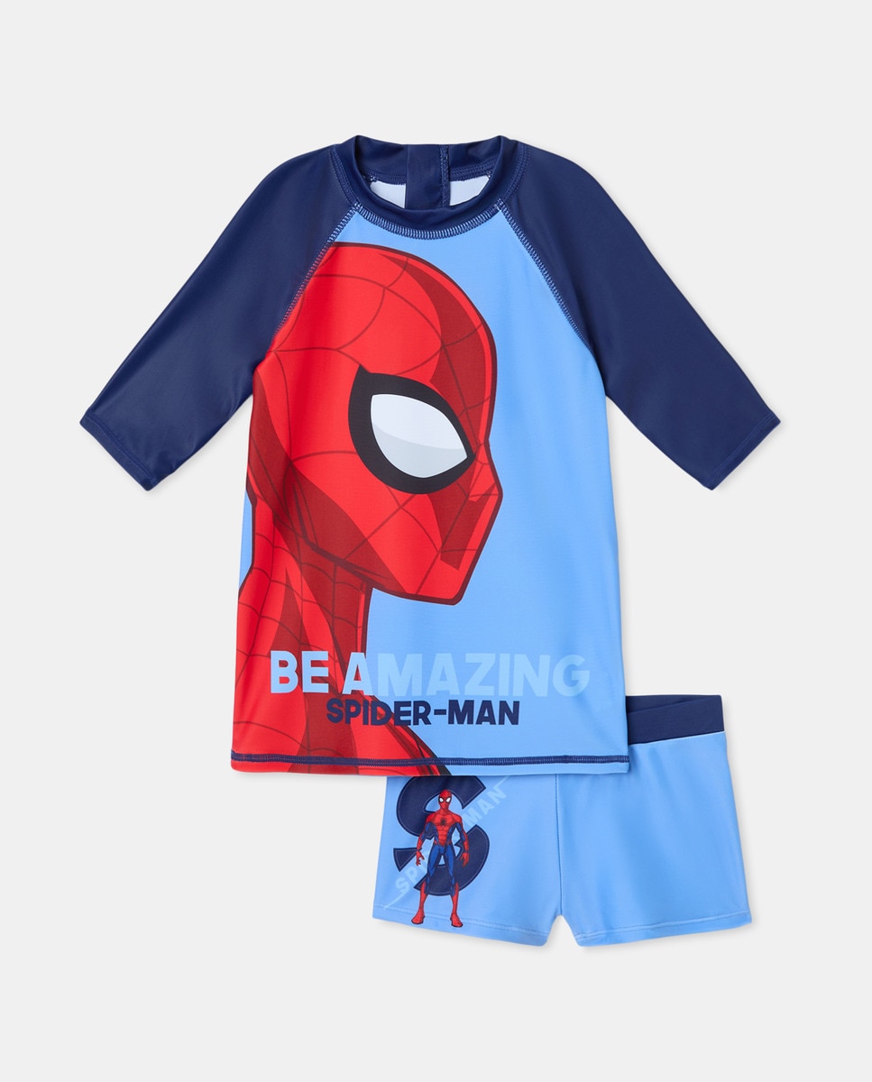 Conjunto UPF+50 Licença Homem-Aranha Azul-marinho-3