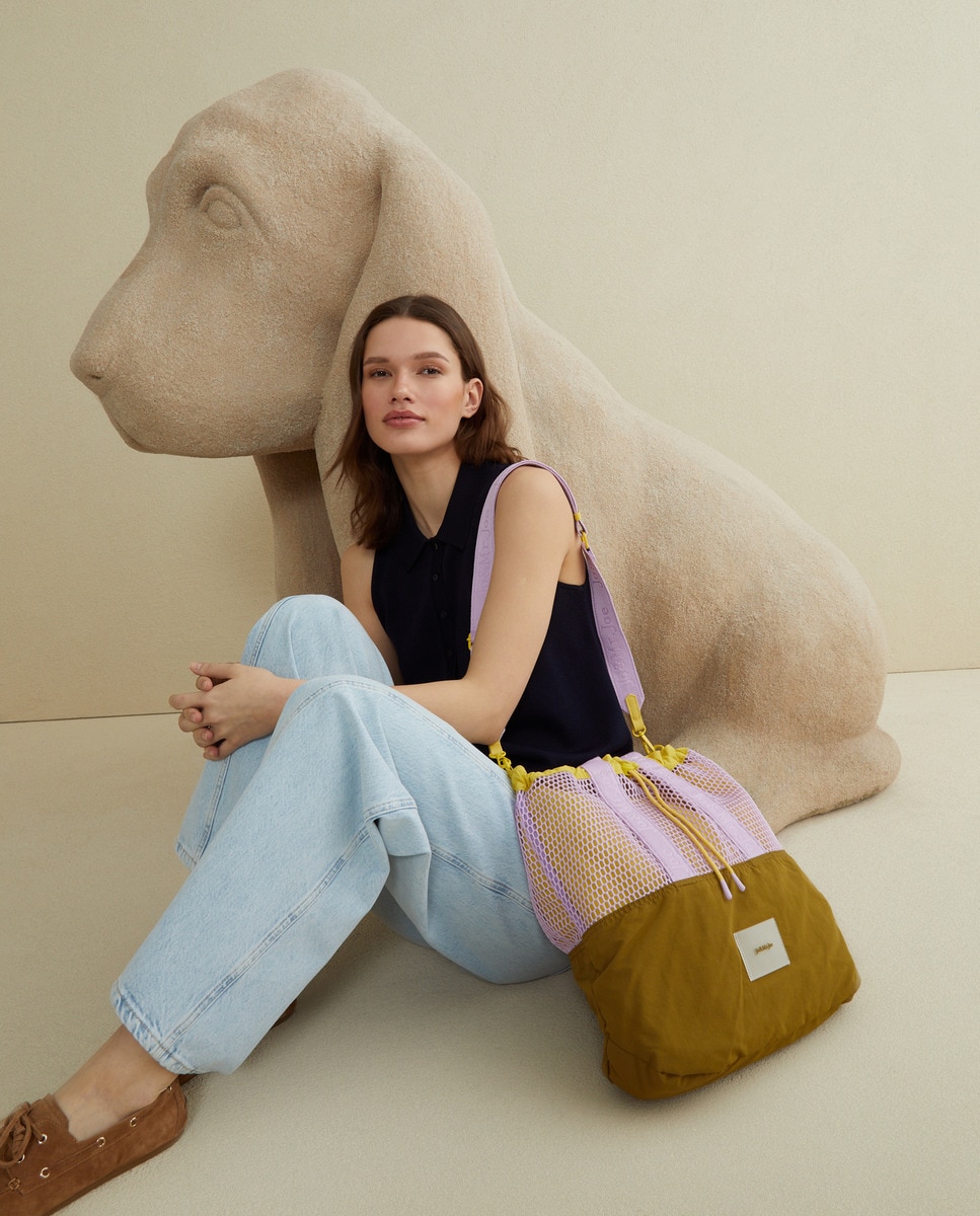 Mala Shopper Combinada com Rede Lilás-4