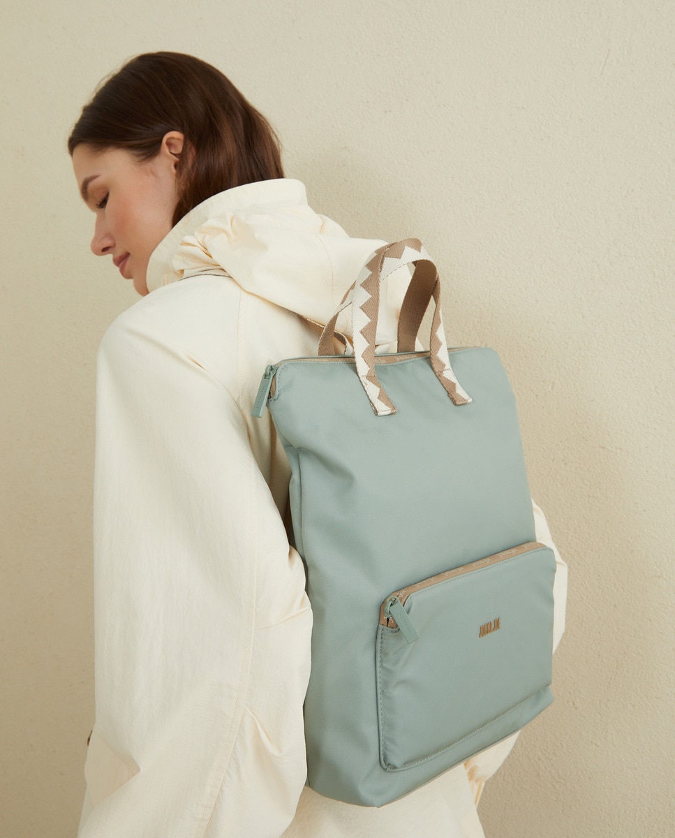 Mochila com Detalhe na Alça 582 Verde Água-5