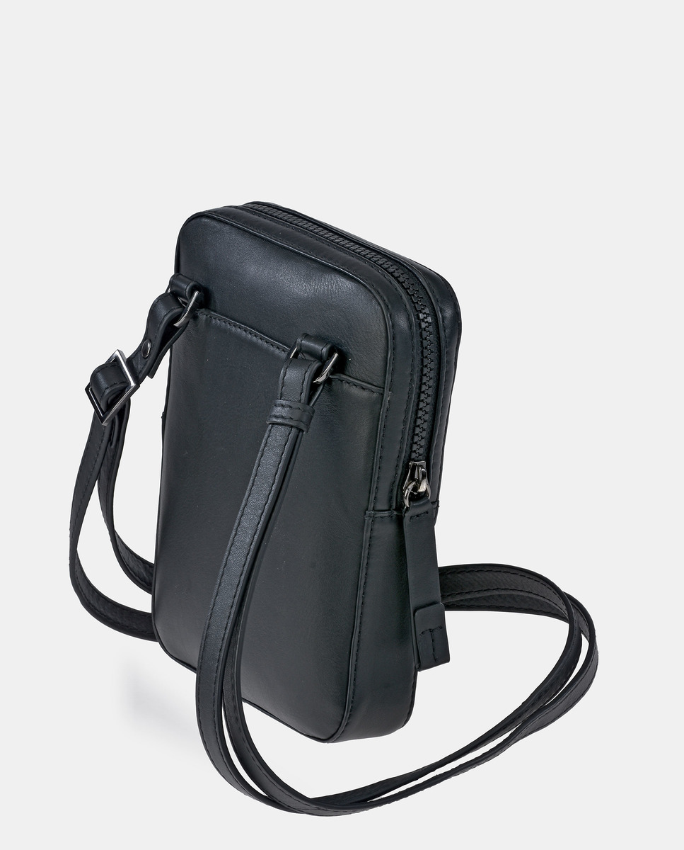Yanko Bolso Negro Con Cremallera Bolso De Hombro En Piel Color