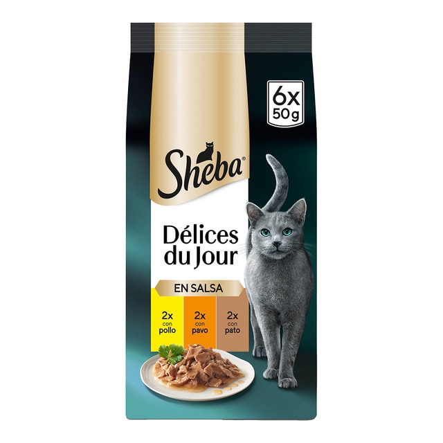 Imagen 0 de Comida húmeda para gatos adultos Sheba Delices Du Jour Selección aves 6x50 g