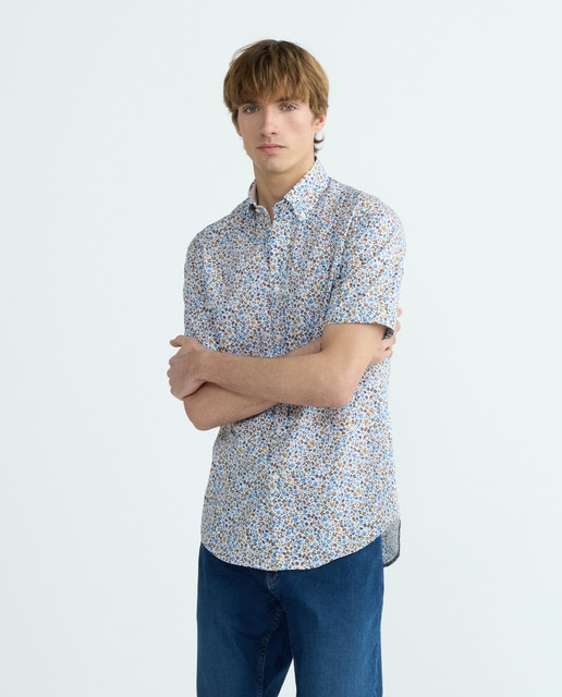Imagen 0 de Camisa de hombre casual manga corta estampada