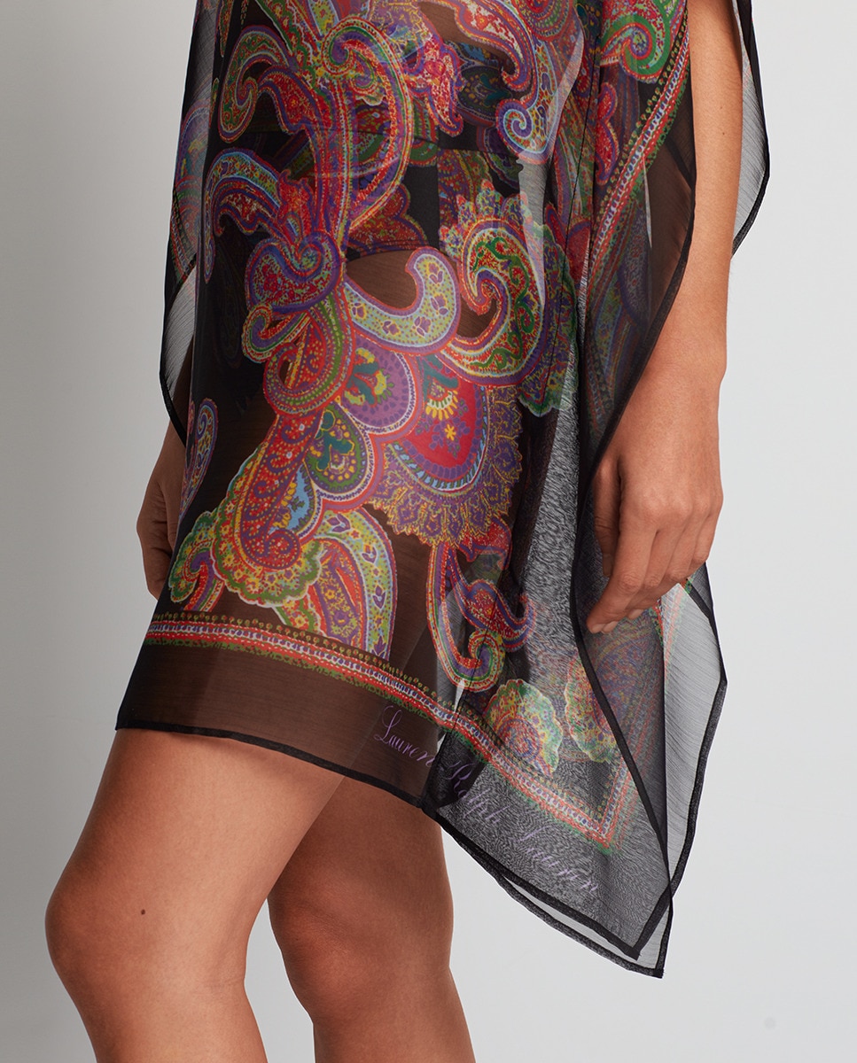 Vestido Estampado com Decote em Bico Multicolor-3