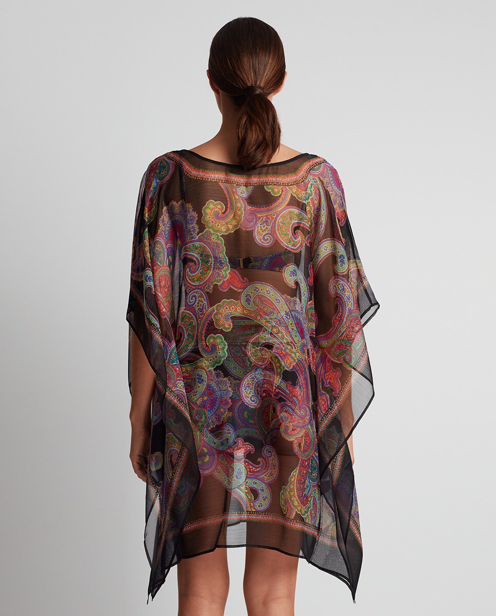 Vestido Estampado com Decote em Bico Multicolor-2