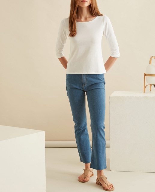 Imagen 0 de Pantalón vaquero tobillero de mujer