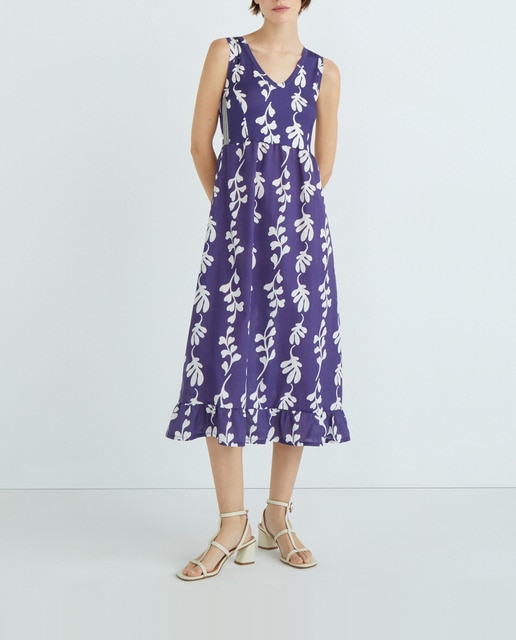 Imagen 0 de Vestido midi con doble escote en pico