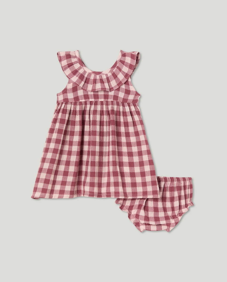 Vestido bebé niña lazo espalda Rosa-1