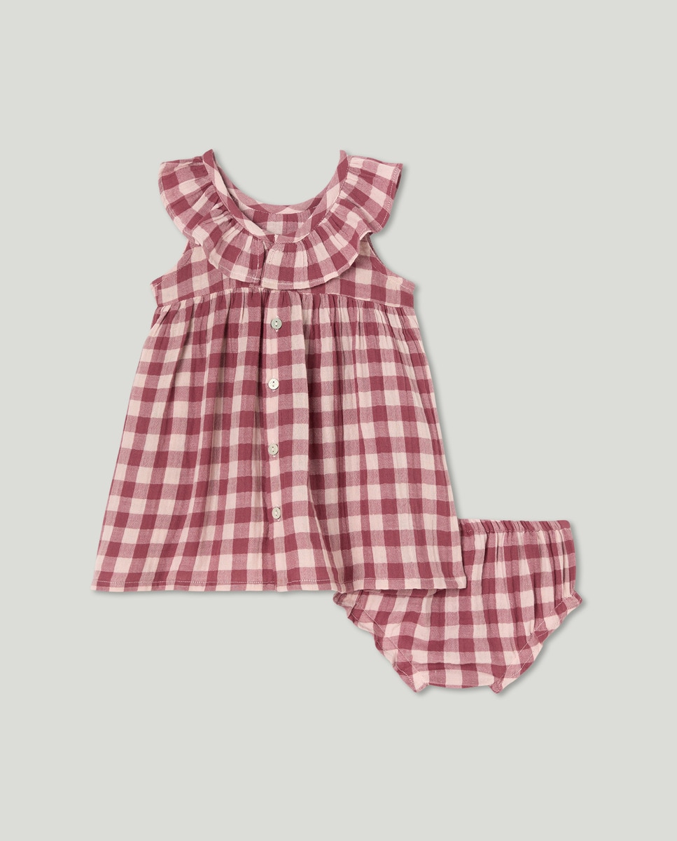 Vestido bebé niña lazo espalda Rosa-2