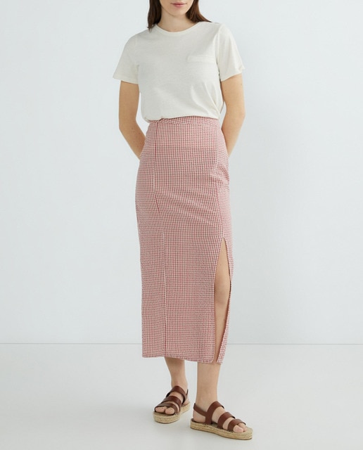 Imagen 0 de Falda cuadros con abertura