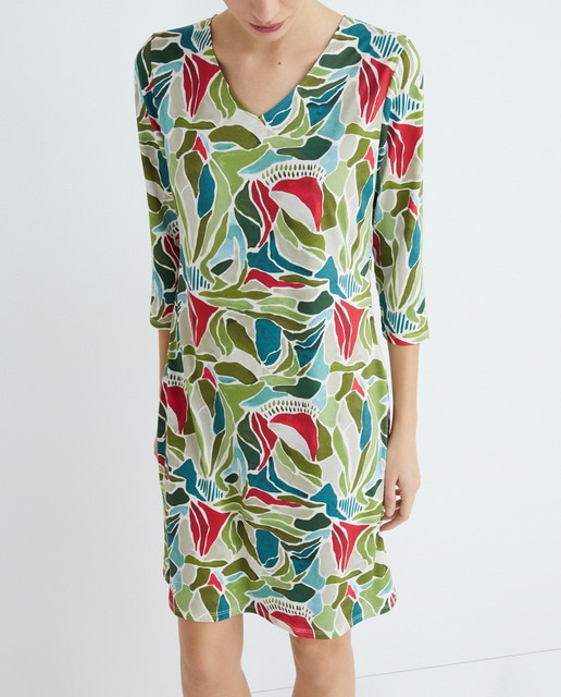 Imagen 0 de Vestido estampado manga 3/4