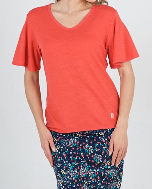 Imagen 0 de Jersey de mujer cuello pico manga corta