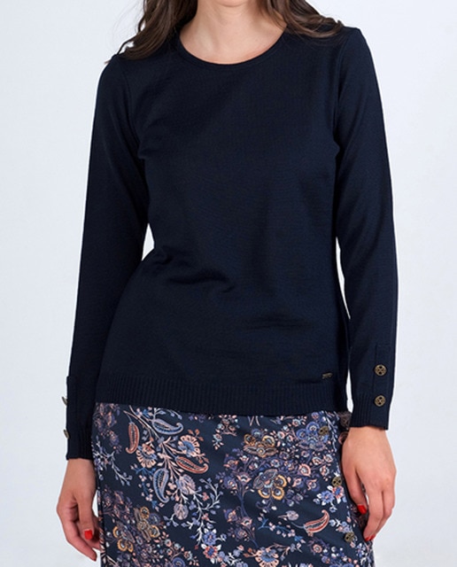 Imagen 0 de Jersey de mujer cuello redondo y manga larga