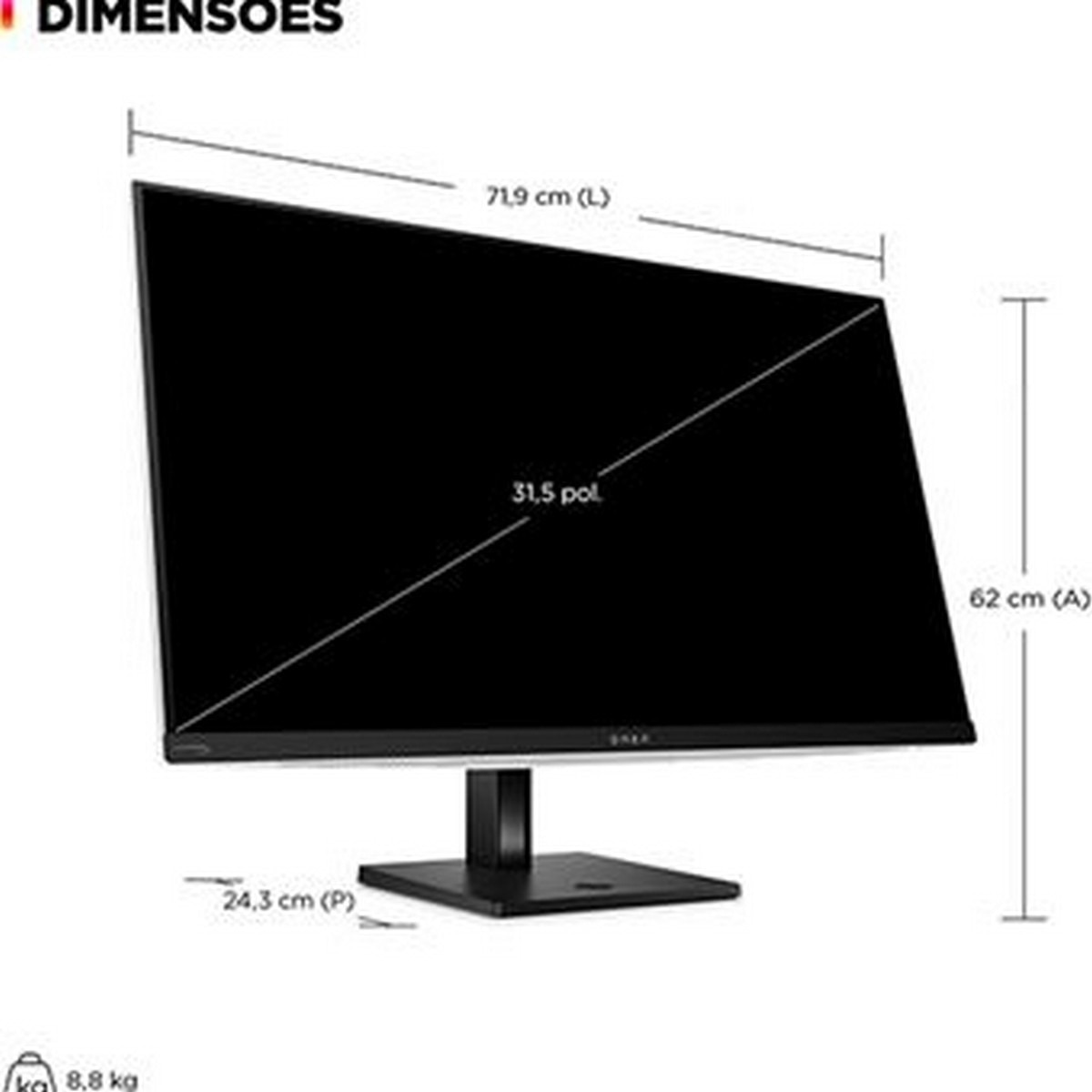 Monitor Gaming HP Omen Transcend 31.5", 4K - Preto 2