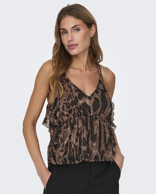 Imagen 0 de Blusa de mujer tirantes con flecos